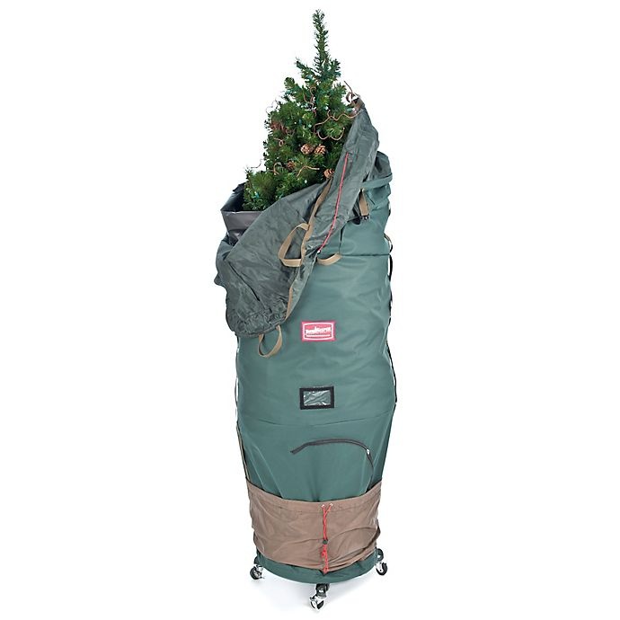 slide 1 of 8, TreeKeeper Medium Upright Christmas Tree Storage Bag with Rolling Stand - Green, 1 ct