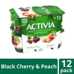 Activia Probiotic Peach & Black Cherry Variety Pack Yogurt Cups