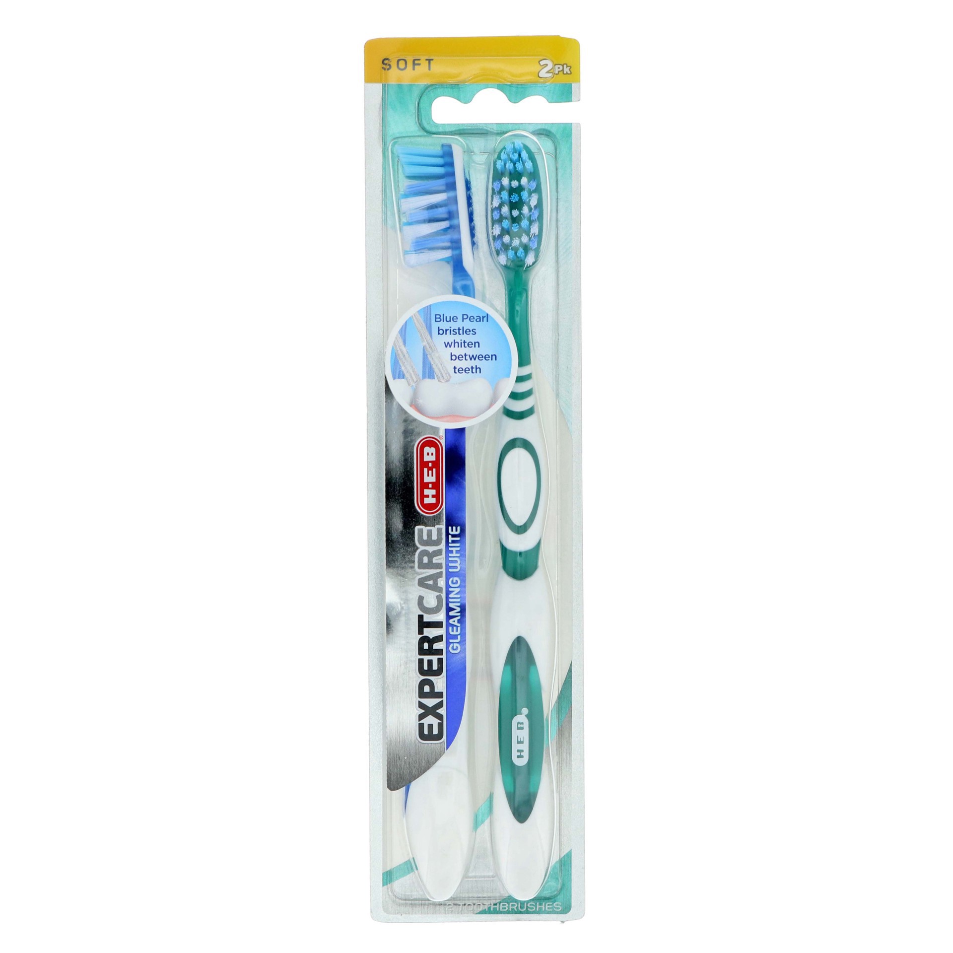 slide 1 of 1, H-E-B Expert Care Gleaming White Toothbrush Soft, 2 ct