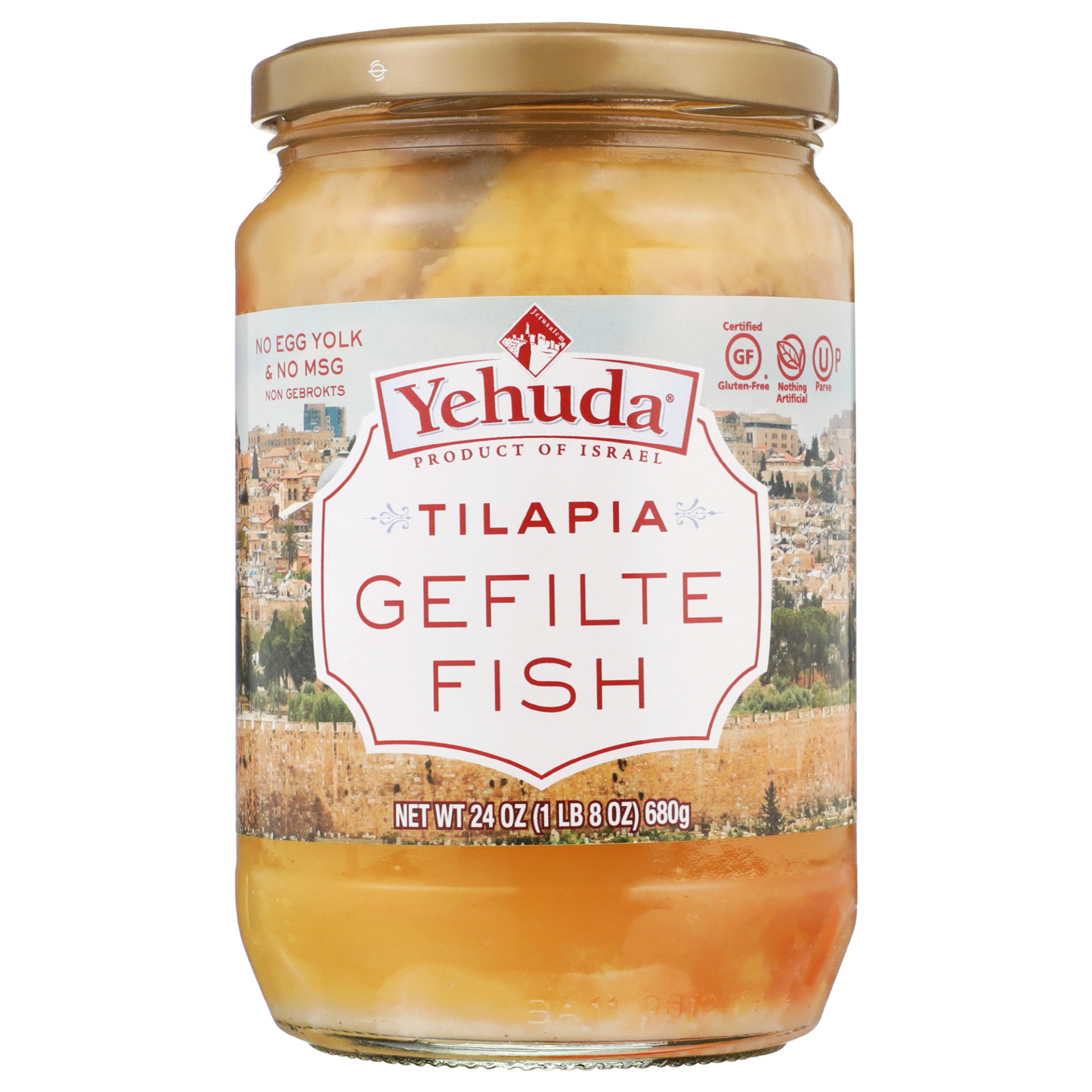 slide 1 of 1, Yehuda Fish Gefilte Tilapia, 24 oz