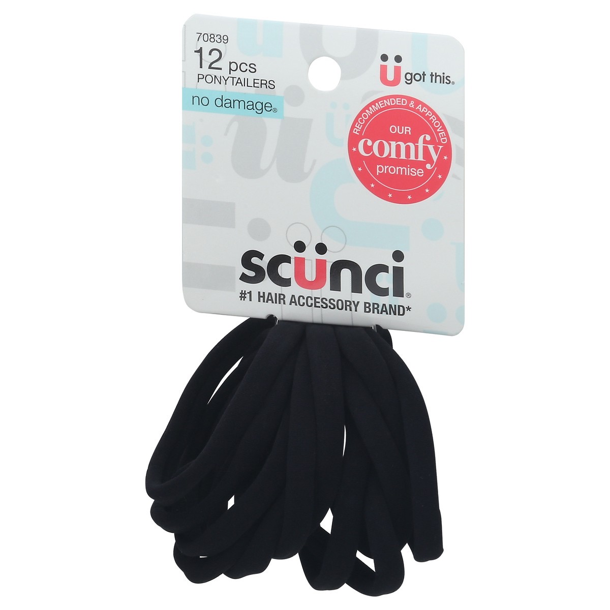 slide 3 of 9, scünci Scunci Hosiery Ponytailers Black, 12 ct
