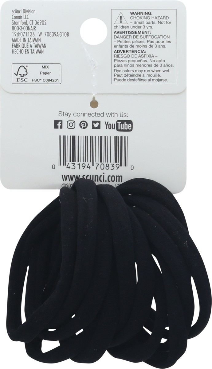slide 5 of 9, scünci Scunci Hosiery Ponytailers Black, 12 ct