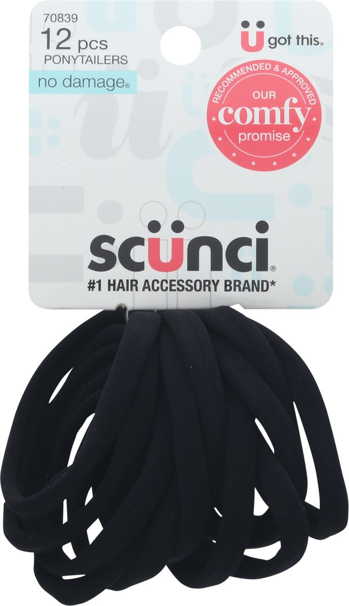 slide 6 of 9, scünci Scunci Hosiery Ponytailers Black, 12 ct