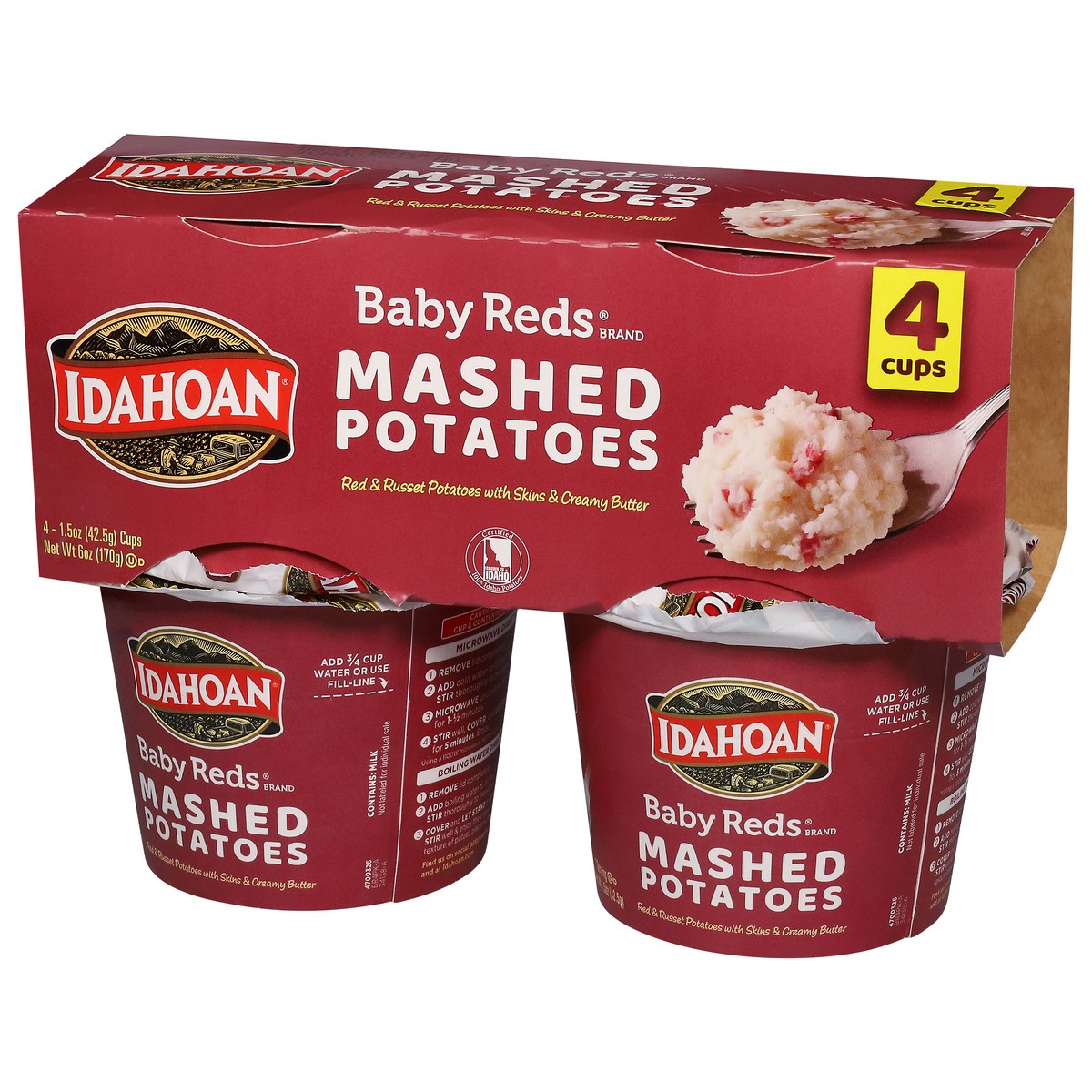 slide 2 of 12, Idahoan Baby Reds Mashed Potatoes - 4 ct, 4 ct