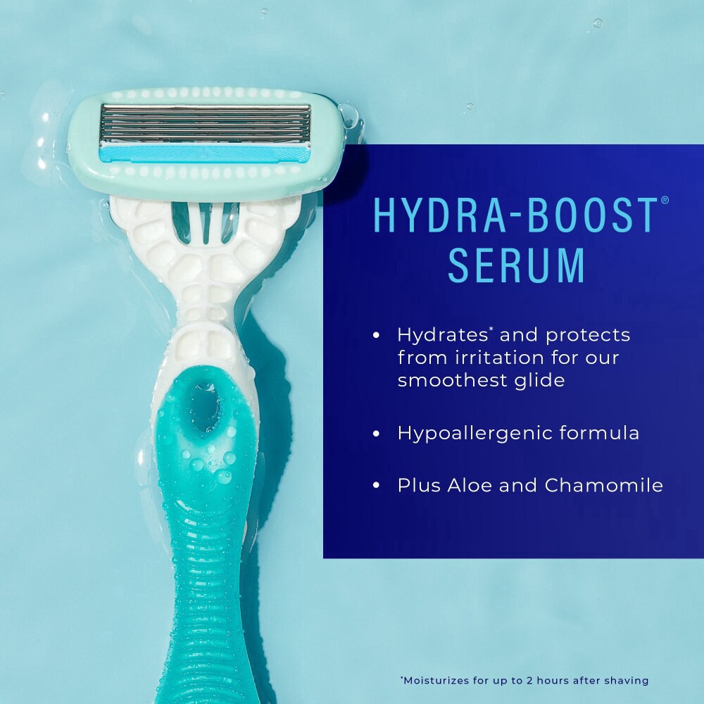 slide 3 of 6, Schick Hydro Silk Disposable Razors for Women Ultra Sensitive Care with Hydra-Boost Serum + Aloe, 2 ct