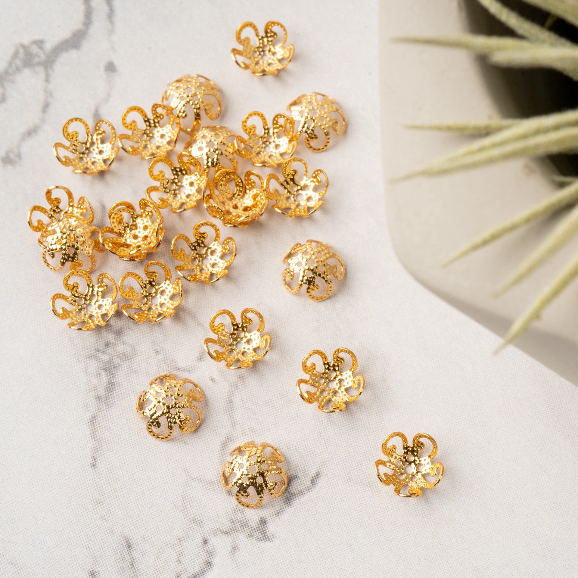 slide 3 of 3, 8mm Metal Bead Caps, 24ct. By Bead Landing, 8mm