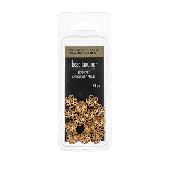 slide 1 of 3, 8mm Metal Bead Caps, 24ct. By Bead Landing, 8mm