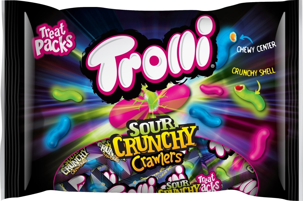 slide 1 of 1, Trolli Sour Crunchy Crawler Pouches, 7.2 oz