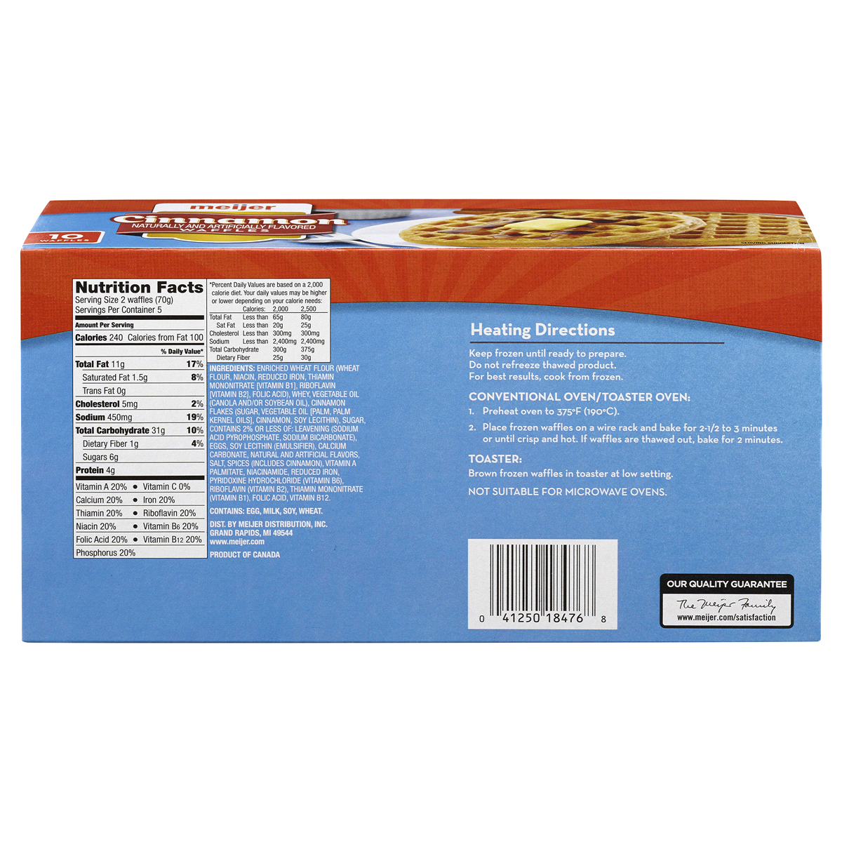 slide 2 of 2, Meijer Cinnamon Frozen Waffle, 12.3 oz
