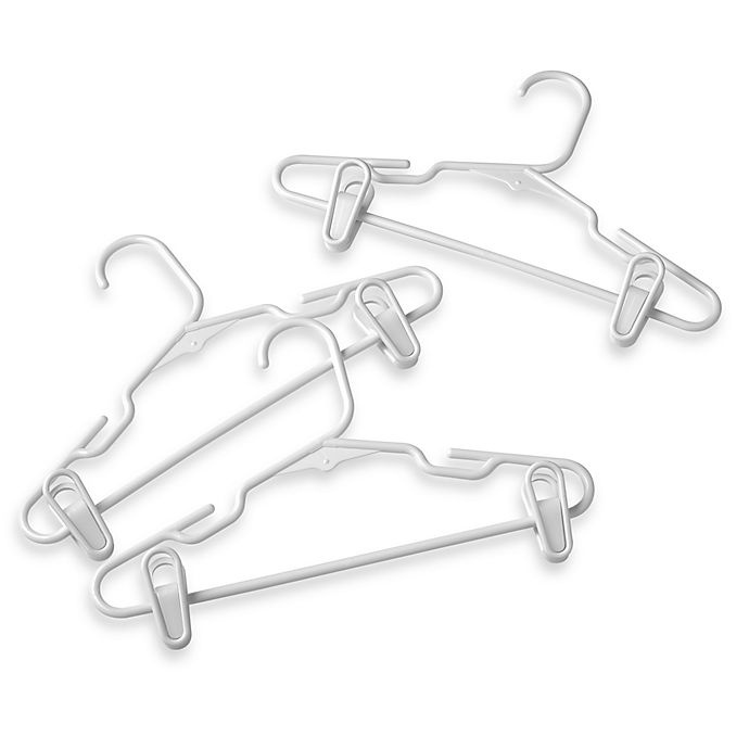 slide 1 of 1, Merrick 3-pack Plastic Children's Clothes Hangers with Clips - White, 1 ct