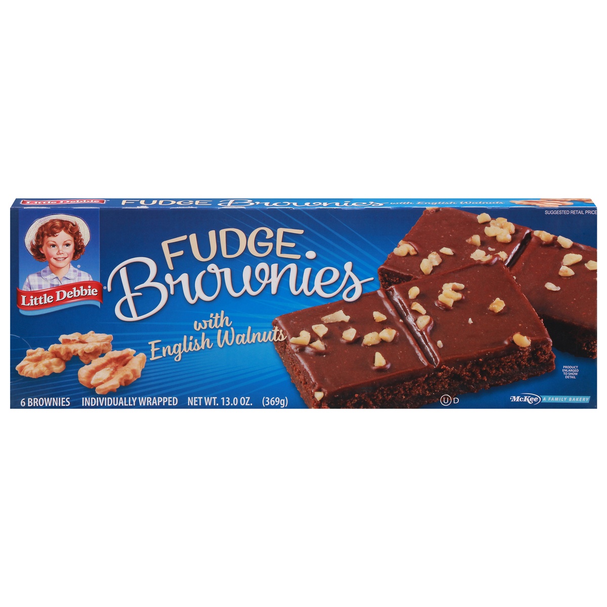 slide 1 of 1, Little Debbie Fudge Brownies with English Walnuts - 13oz, 13 oz