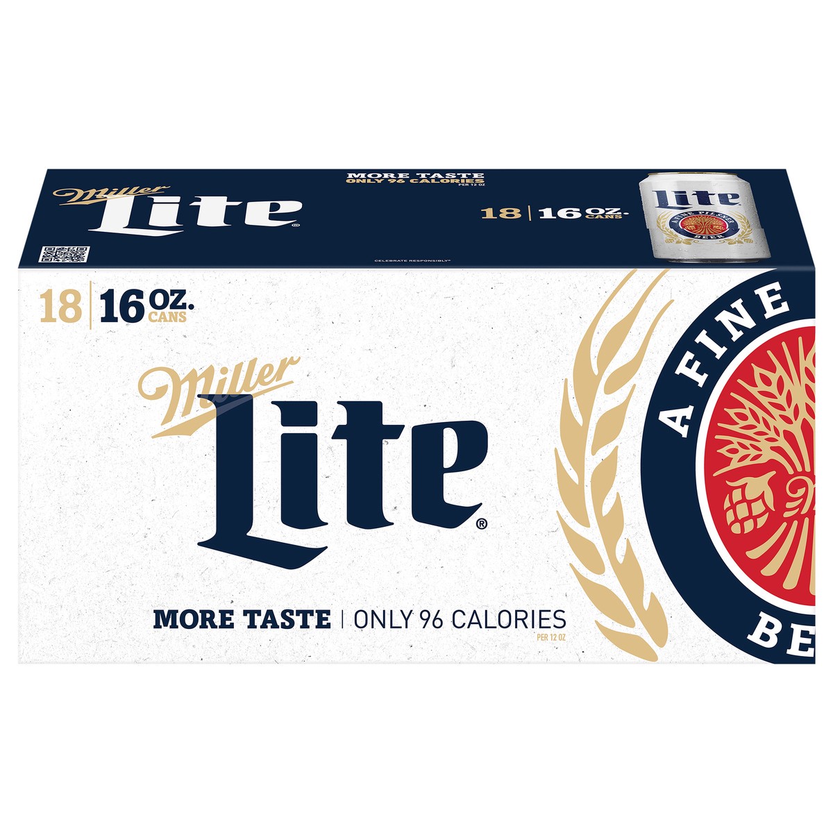 slide 1 of 5, Miller Lite American Light Lager Beer, 4.2% ABV, 18-pack, 16-oz beer cans, 288 oz