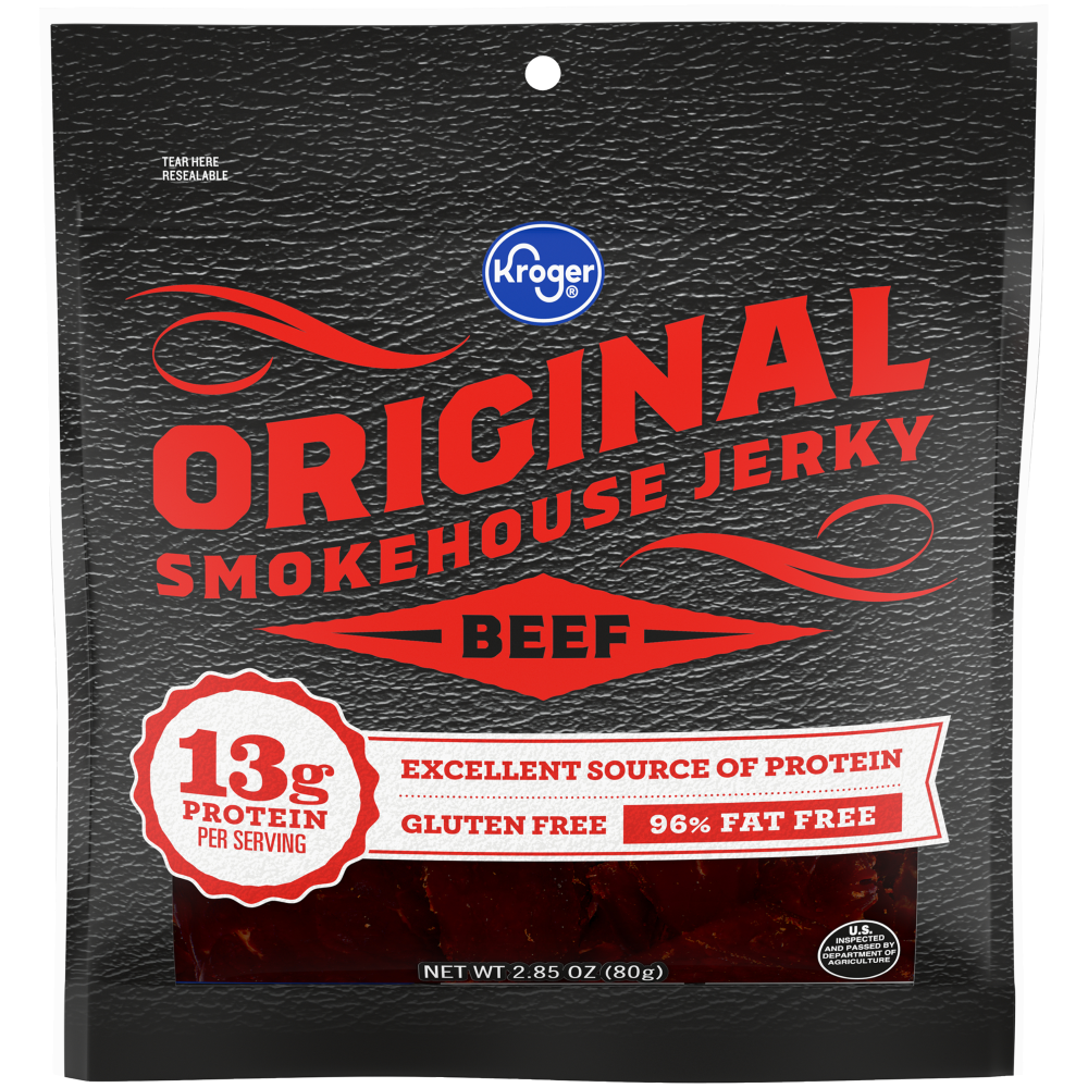 slide 1 of 4, Kroger Beef Steakhouse Jerky Original, 2.85 oz