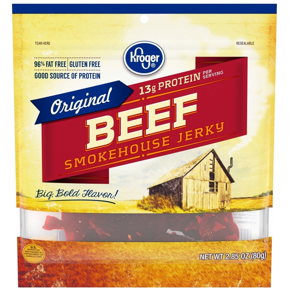 slide 1 of 1, Kroger Beef Steakhouse Jerky Original, 2.85 oz