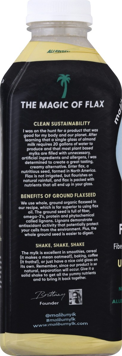 slide 4 of 11, Malibu Mylk Organic Unsweetened Flax Mylk 32 oz, 32 fl oz