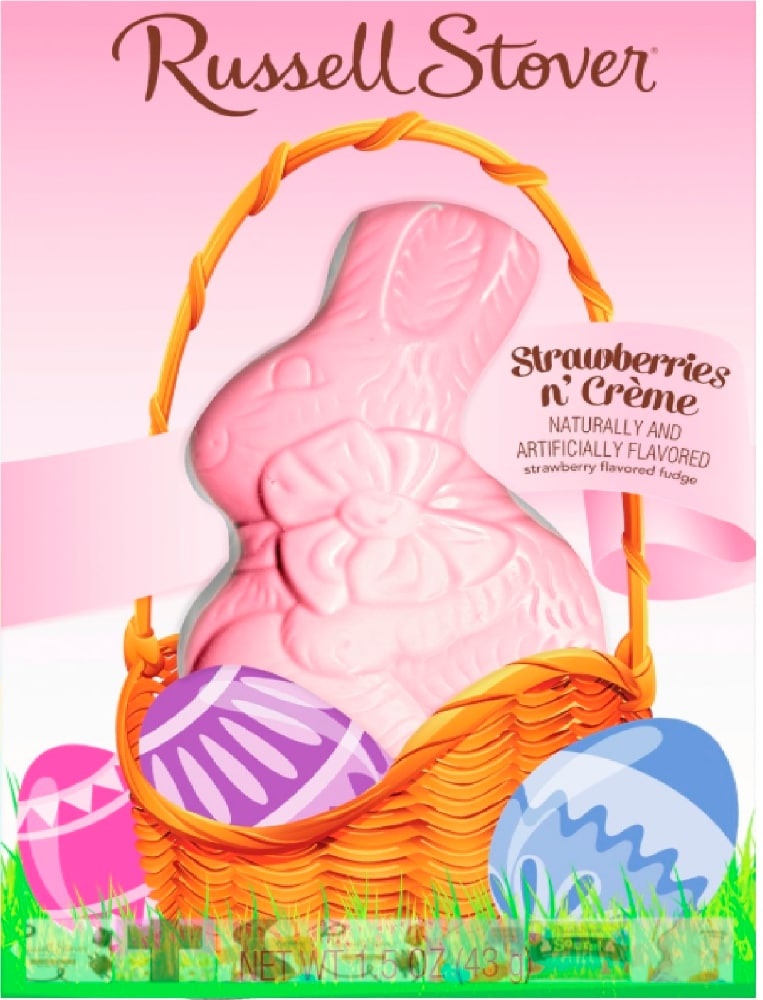 slide 1 of 1, Russell Stover Strawberries-n-Crème Easter Rabbit, 1.5 oz