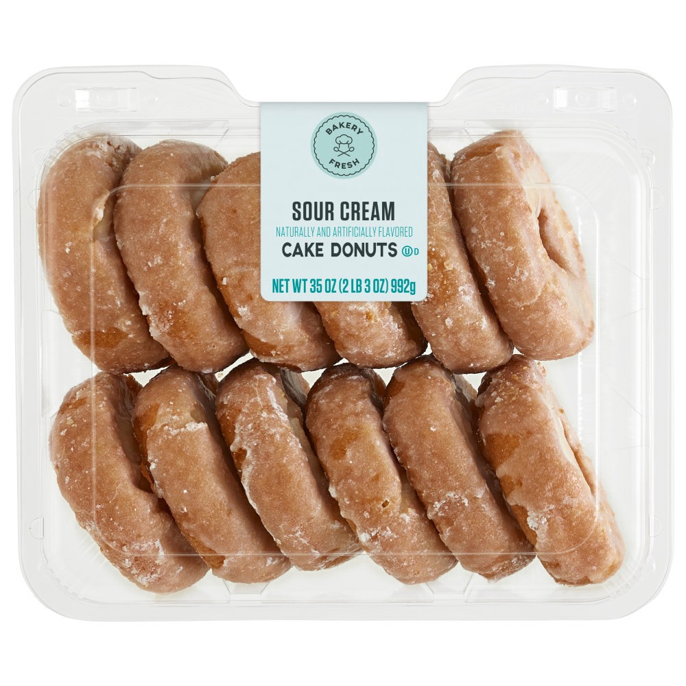 slide 1 of 3, Bakery Fresh Sour Cream Cake Donuts, 12 ct