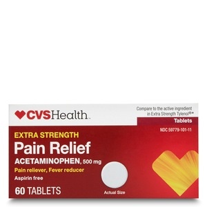 slide 1 of 1, CVS Health Extra Strength Pain Relief Tablets, 60ct, 60 ct