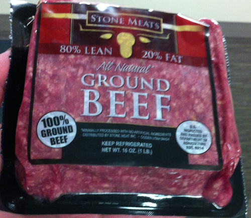 slide 1 of 1, Stone Meats 80-20 Ground Beef Brick, 1 lb