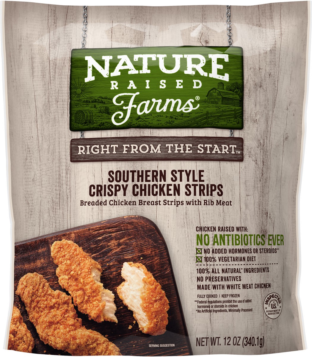 slide 6 of 8, NATURE RAISED NatureRaised Farms Southern Style Crispy Chicken Strips, 12 oz. (Frozen), 12 oz