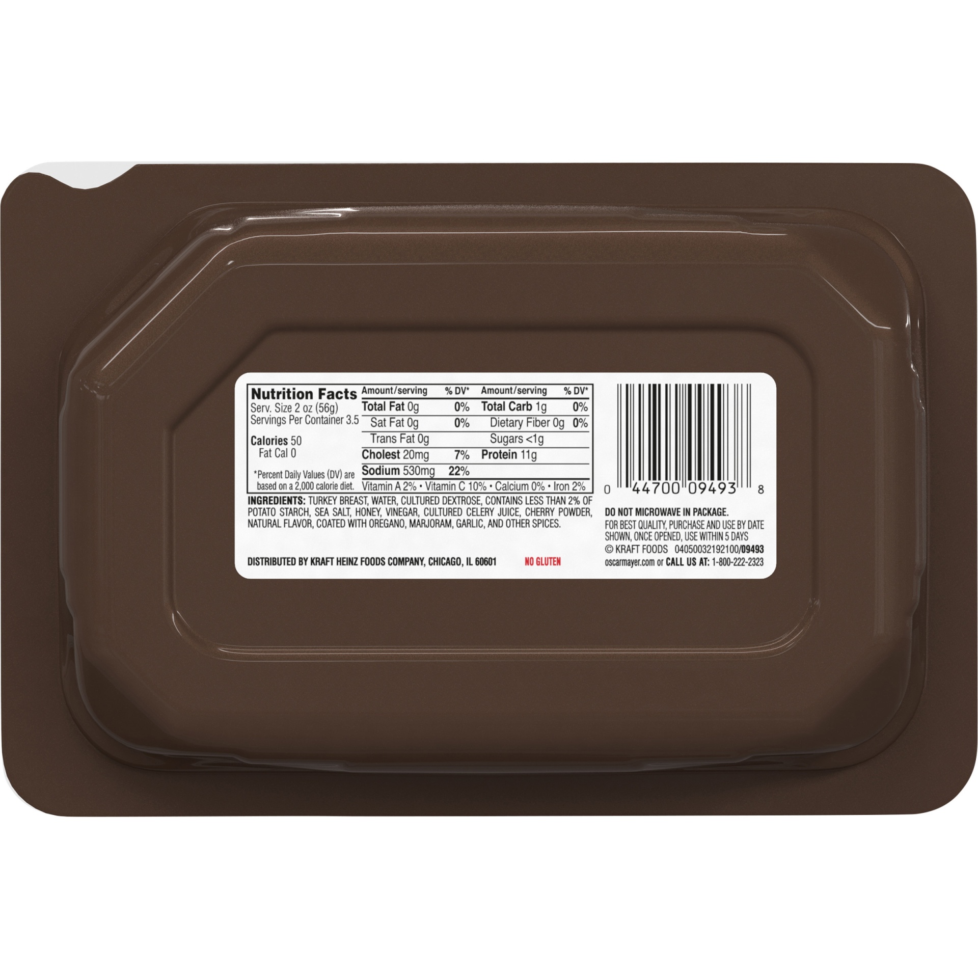 slide 2 of 2, Oscar Mayer Natural Italian Style Herb Turkey Breast Sliced Lunch Meat Tray, 7 oz