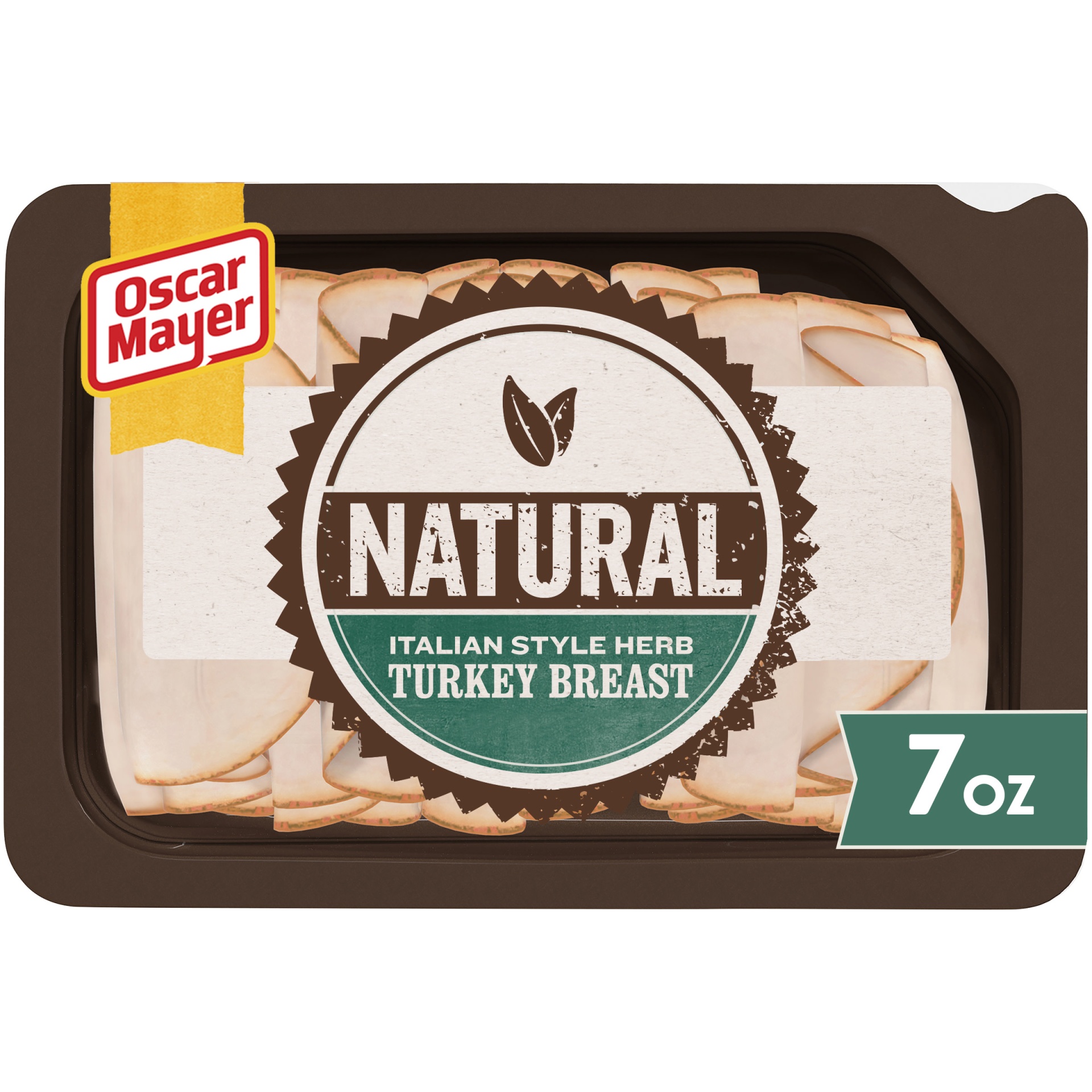slide 1 of 2, Oscar Mayer Natural Italian Style Herb Turkey Breast Sliced Lunch Meat Tray, 7 oz