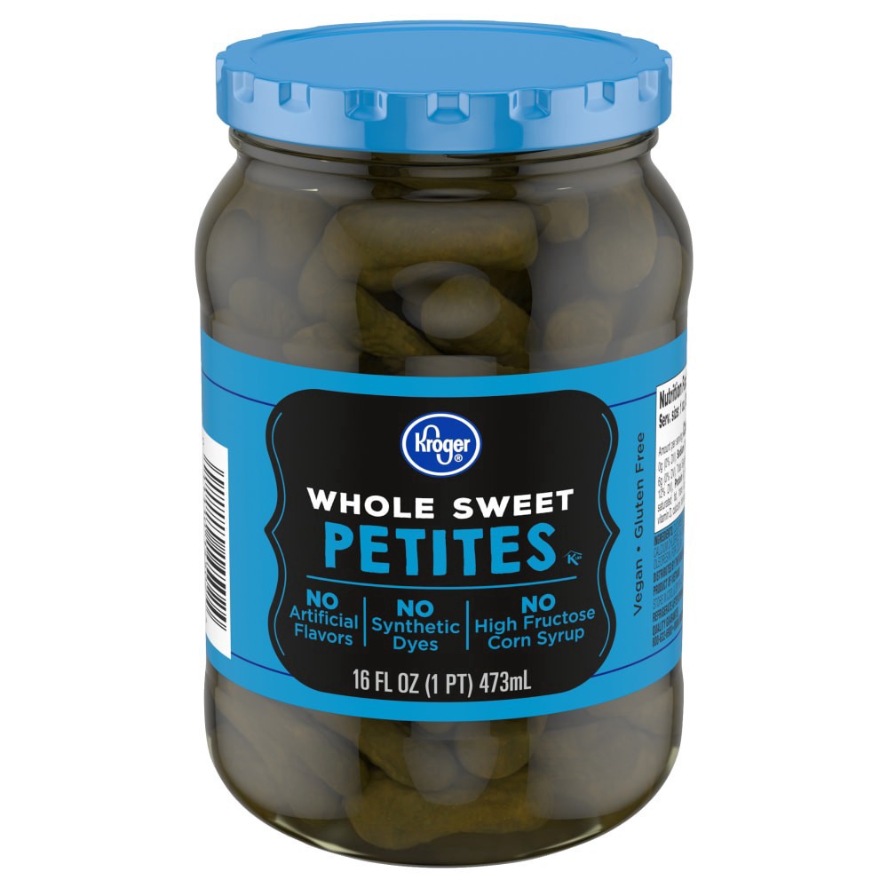 slide 1 of 3, Kroger® Whole Sweet Petites Pickles, 16 fl oz
