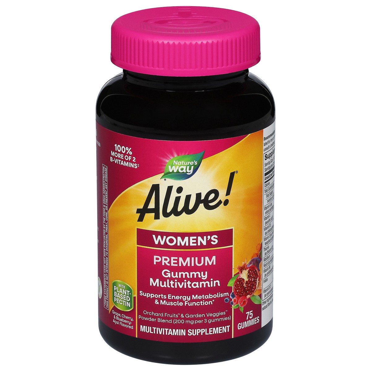 slide 1 of 3, Nature's Way Alive! Women's Premium Grape, Cherry & Blueberry-Acai Flavored Multivitamin 75 Gummies, 75 ct