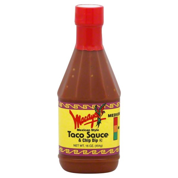 slide 1 of 1, Macayo's Taco Sauce & Chip Dip Mexican Style Medium Bottle, 16 oz