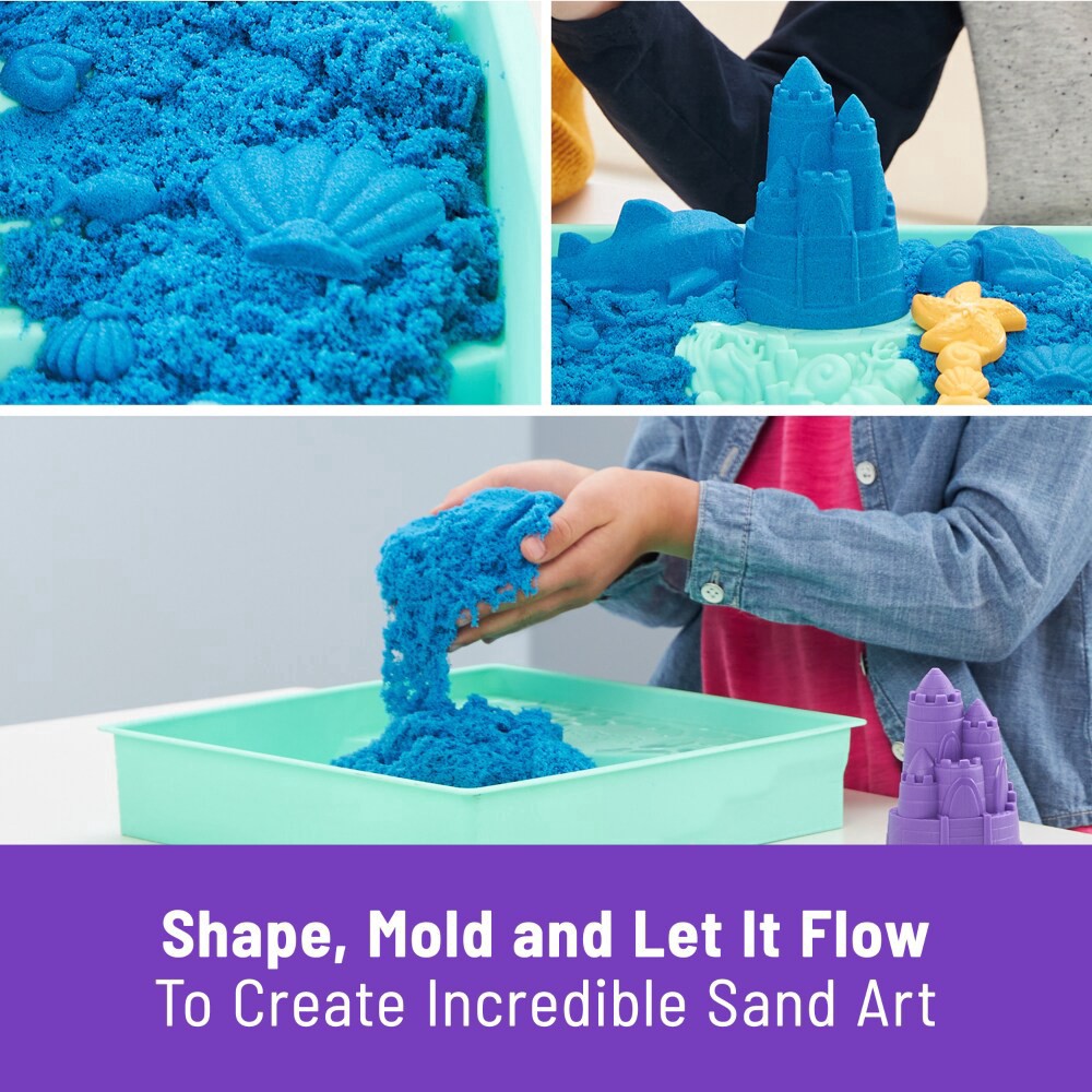 slide 3 of 3, Kinetic Sand Blue Sand & Molding Sandbox Kit, 1 ct