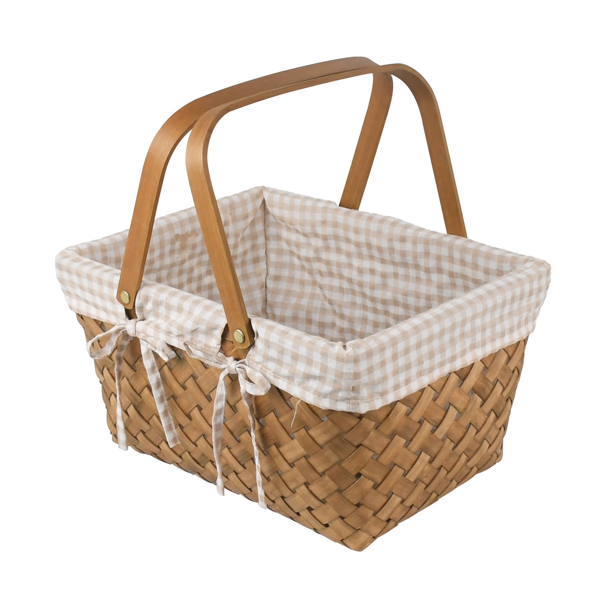 slide 2 of 5, 13" Picnic Basket With Liner By Ashland, 13 in x 10 in x 7 in