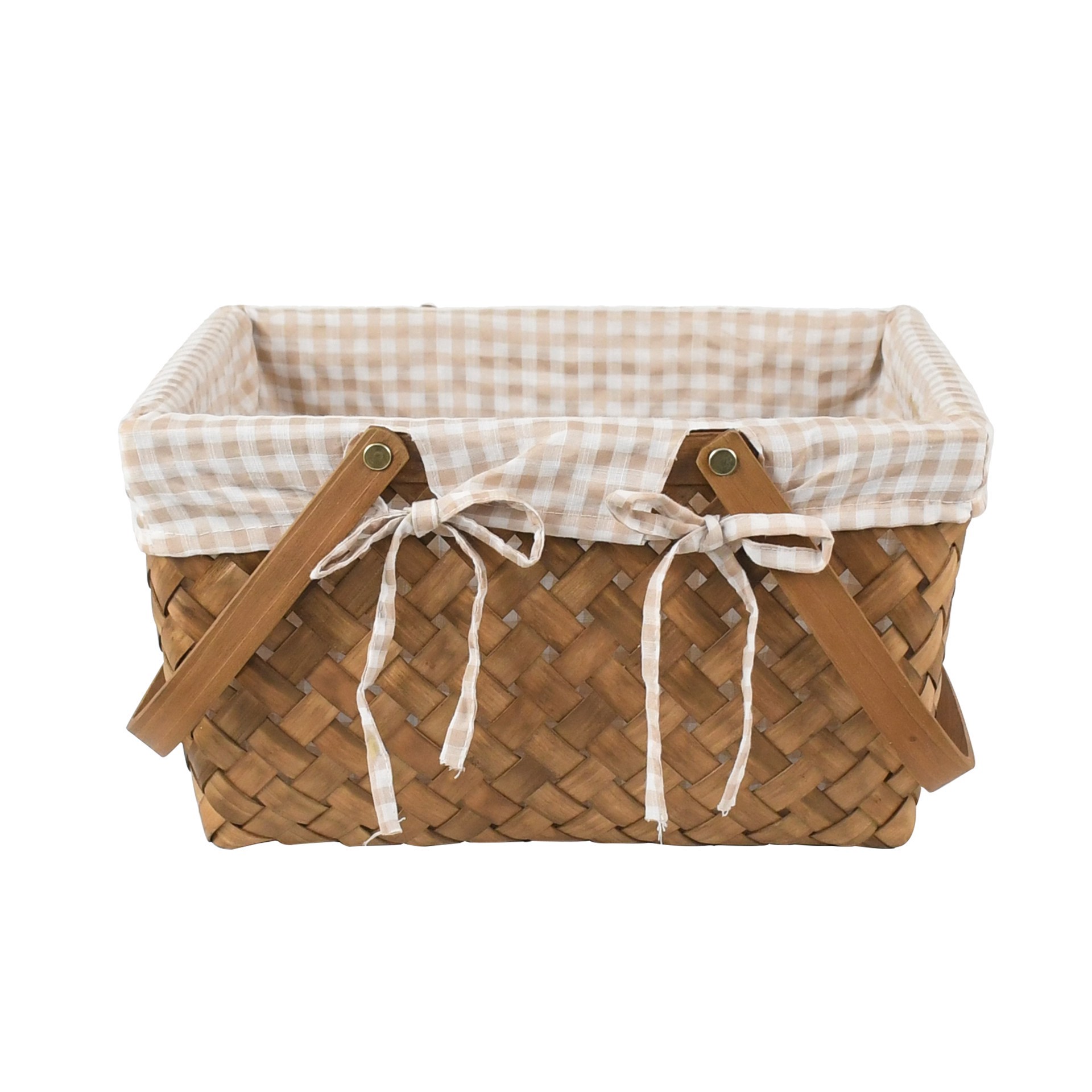 slide 5 of 5, 13" Picnic Basket With Liner By Ashland, 13 in x 10 in x 7 in