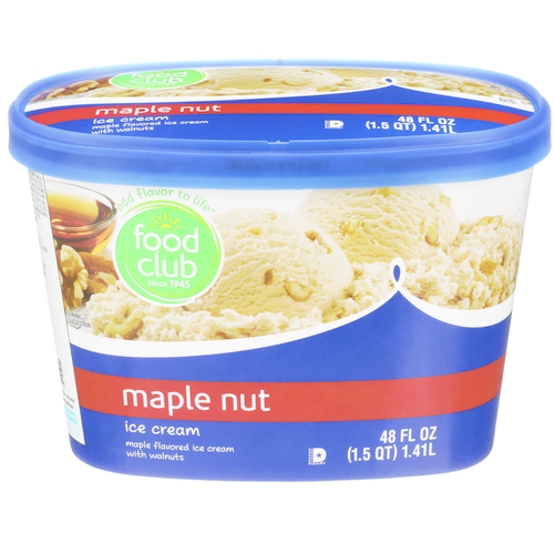 slide 1 of 1, Food Club Maple Nut Maple Flavored Ice Cream With Walnuts, 48 fl oz