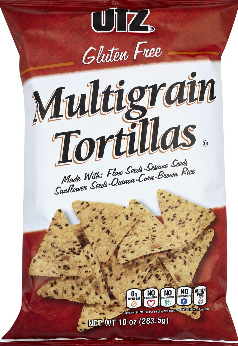 slide 5 of 5, Utz Multigrain Tortilla Chips, 10 oz