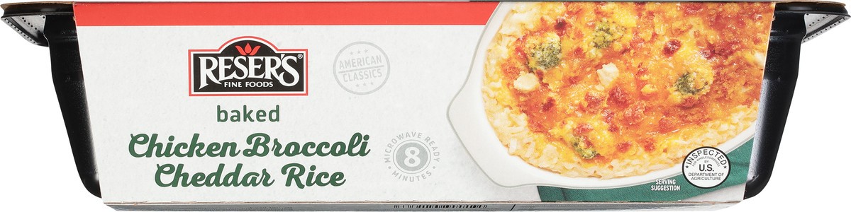 slide 8 of 11, Reser's Chicken Broccoli Cheddar Rice, with White Meat Chicken, Baked, 28 oz