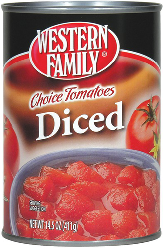 slide 1 of 1, Western Family Choice Tomatoes Diced, 14.5 oz