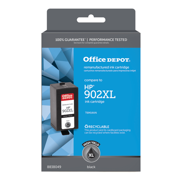 slide 1 of 1, Office Depot Brand Od902Xlbnv3 (Hp 902Xl) High-Yield Remanufactured Black Ink Cartridge, 1 ct