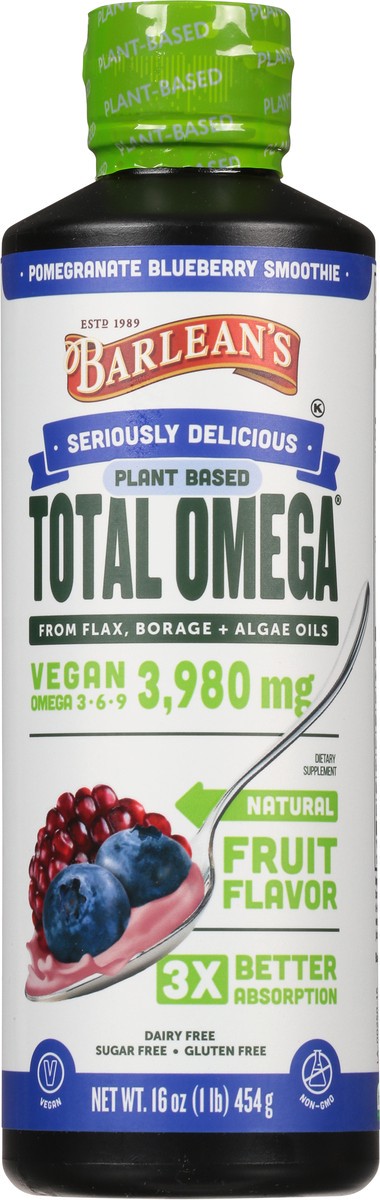 slide 5 of 13, Barlean's Total Omega Vegan Swirl Pomegr, 16 oz