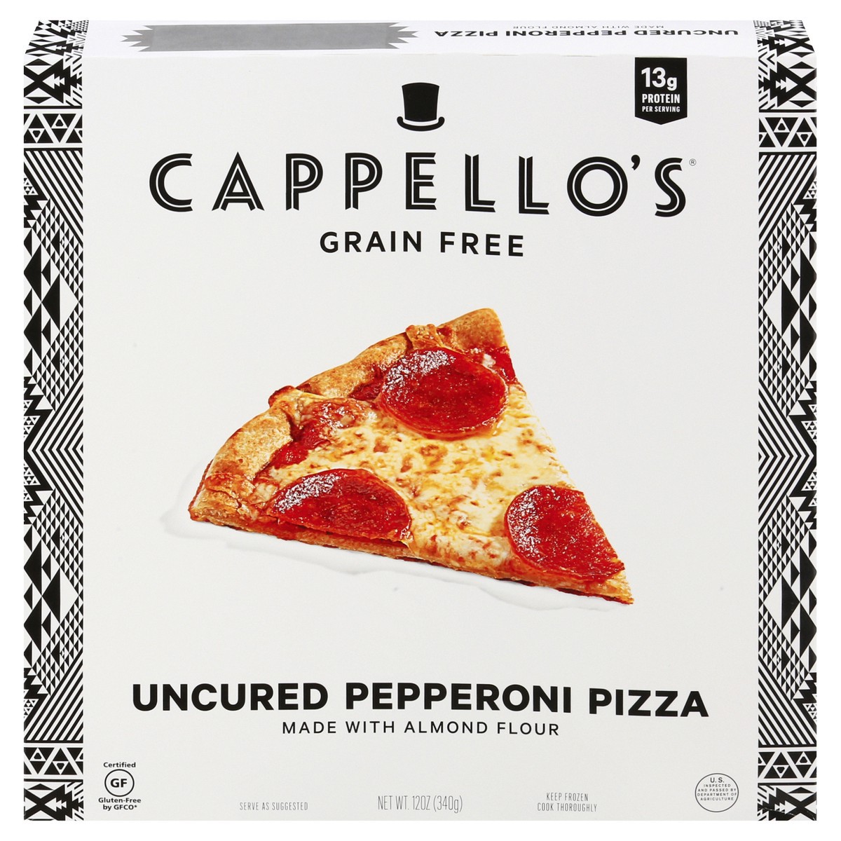 slide 1 of 9, Cappello's Grain Free Uncured Pepperoni Pizza, 12 oz