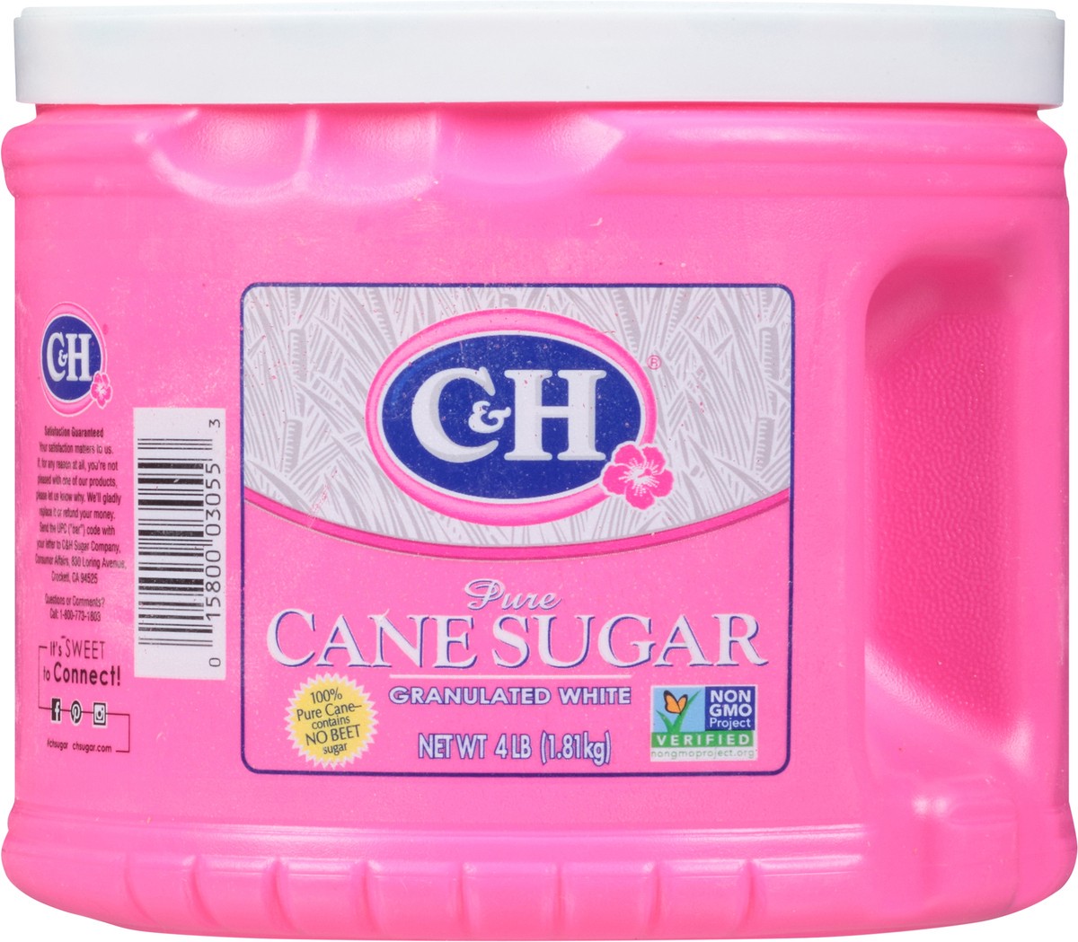 slide 4 of 7, C&H Pure Cane Granulated White Sugar 4 lb. Tub, 4 lb