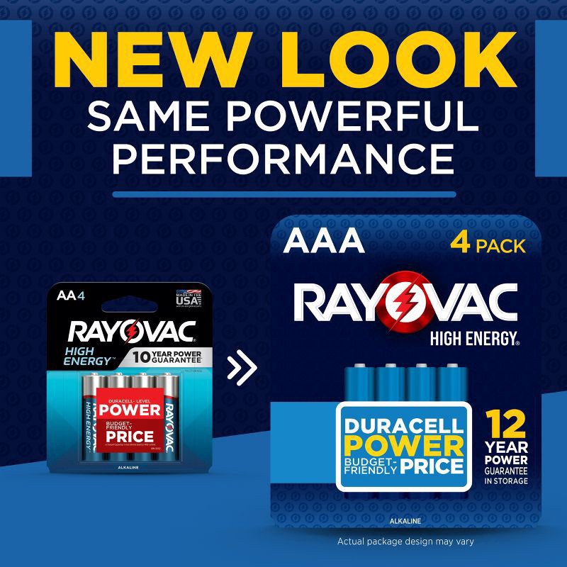 slide 4 of 8, Rayovac High Energy AAA Batteries (16 Pack), Alkaline Triple A Batteries, 16 ct