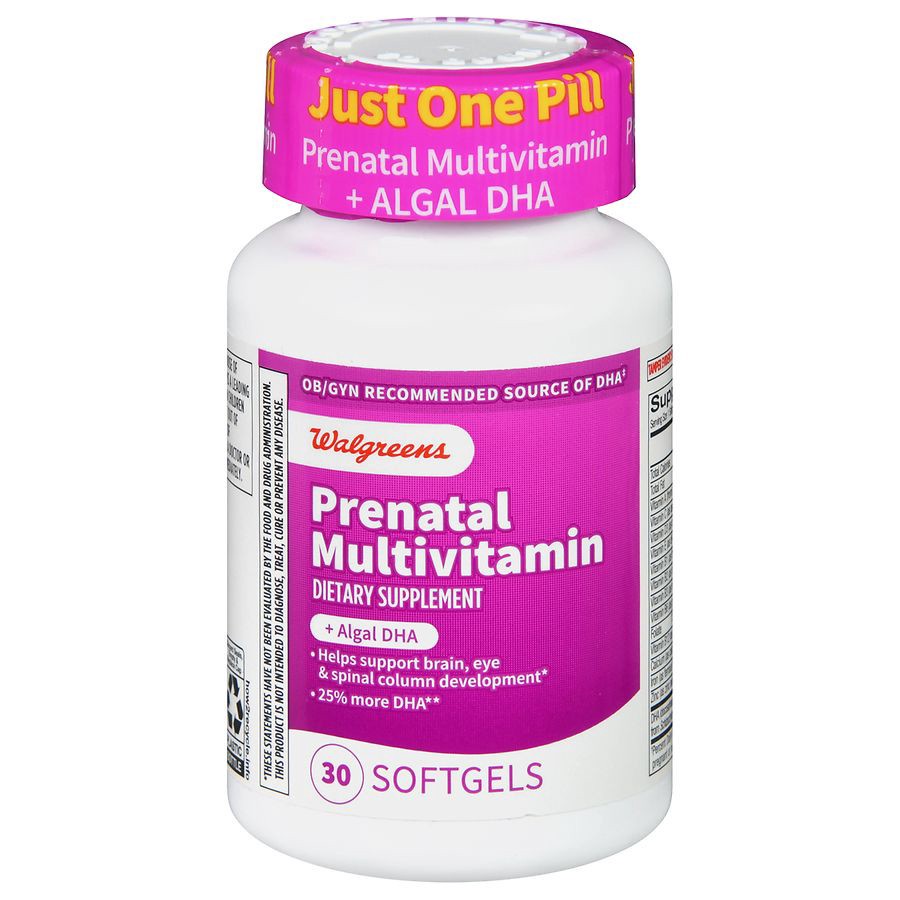 slide 1 of 5, Walgreens Prenatal Multivitamin Plus Dha Softgels, 30 ct