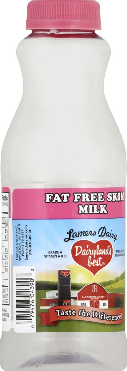 slide 6 of 6, Dairylands Best Milk, Skim, Fat Free, 16 oz