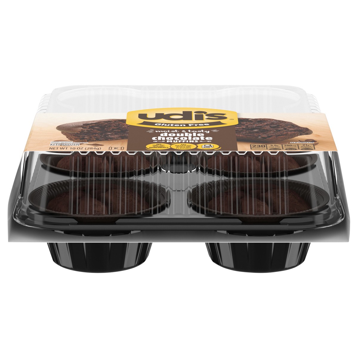slide 1 of 5, Udi's Gluten Free Double Chocolate Muffins, Frozen, 10 oz. 4 Count, 10 oz