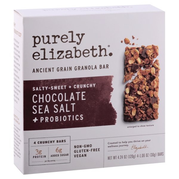 slide 1 of 1, Purely Elizabeth Chocolate Sea Salt Granola Bar, 4.24 oz