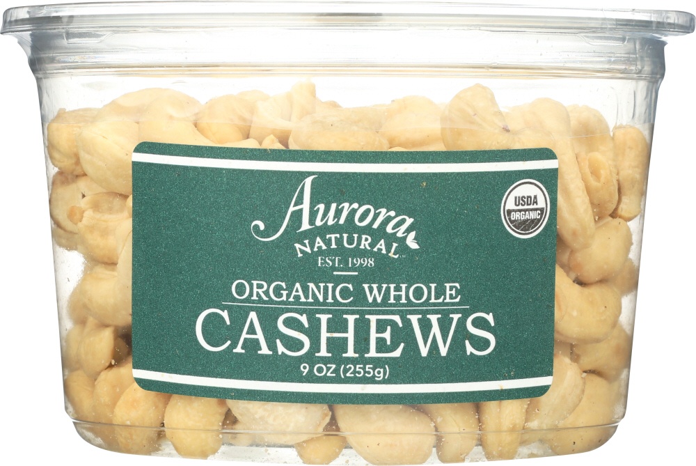 slide 1 of 1, Aurora Natural Aurora Organic Cashews Raw - 9 OZ, 9 oz