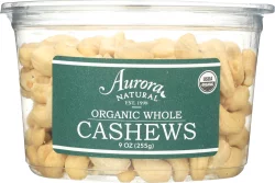 Aurora Natural Aurora Organic Cashews Raw - 9 OZ