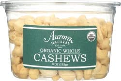 Aurora Natural Aurora Organic Cashews Raw - 9 OZ