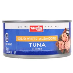 Weis Quality Solid White in Water Canned Tuna - 12 oz