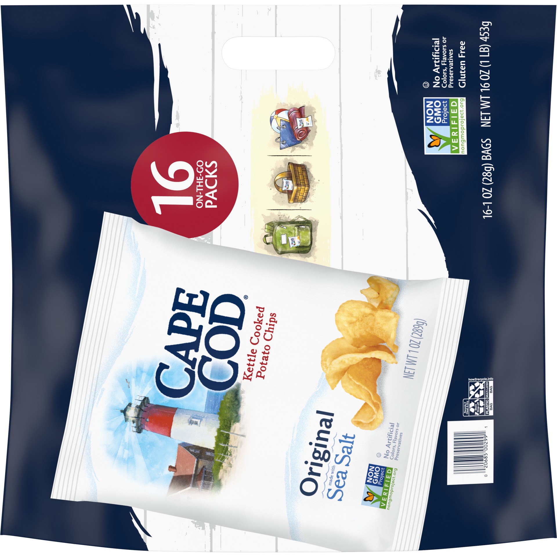 slide 3 of 5, Cape Cod Potato Chips, Original Kettle Chips, Snack Bags, 16 Ct, 16 ct